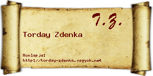 Torday Zdenka névjegykártya